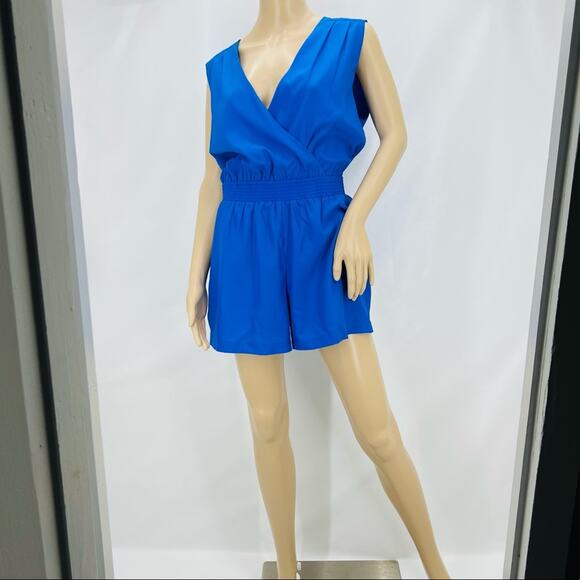 bebe Pants - Bebe Royal Blue Shorts Romper